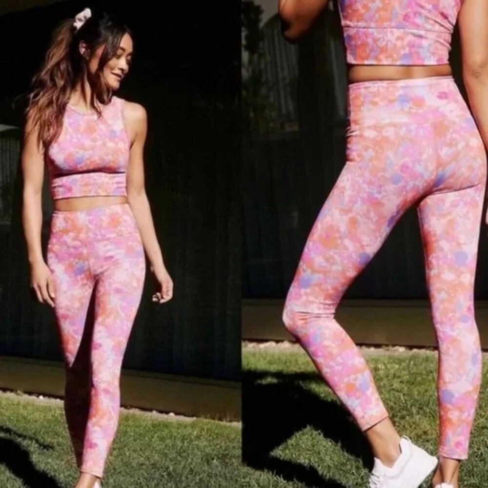 Daily Practice by Anthropologie Liana Printed HIgh Waisted Leggings-  Size Large